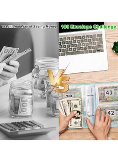 erorex 100 Day Savings Challenge Binder Envelope Challenge Binder Saving Money Challenge Book 100 Day Challenge Money Saving Binder For Lovers To Save $5 050 7 Inch X6.5 Inch  - Image 4