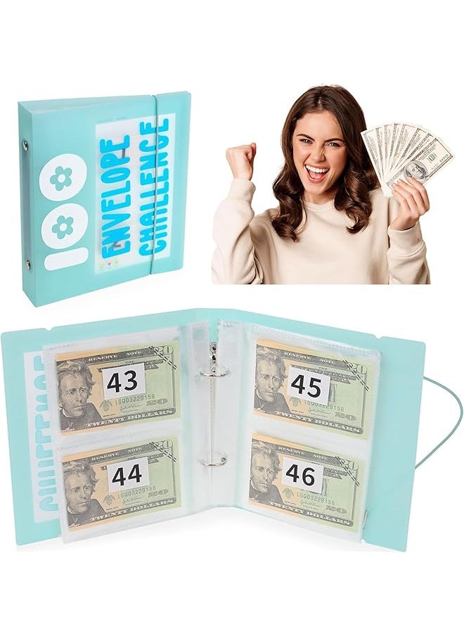 erorex - 100 Day Savings Challenge Binder Envelope Challenge Binder Saving Money Challenge Book 100 Day Challenge Money Saving Binder For Lovers To Save $5 050 7 Inch X6.5 Inch - Image 1
