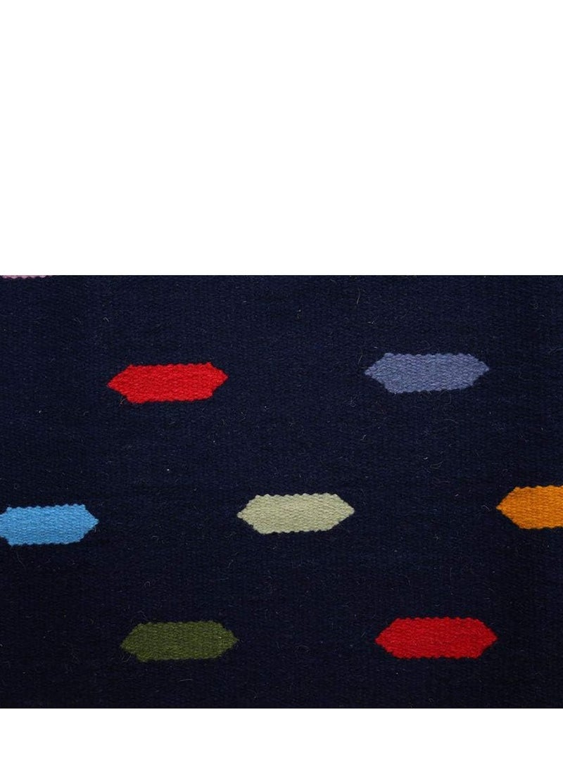 Bazaar Misr Dots Kilim Rug Modern Blue multi color  - Image 2