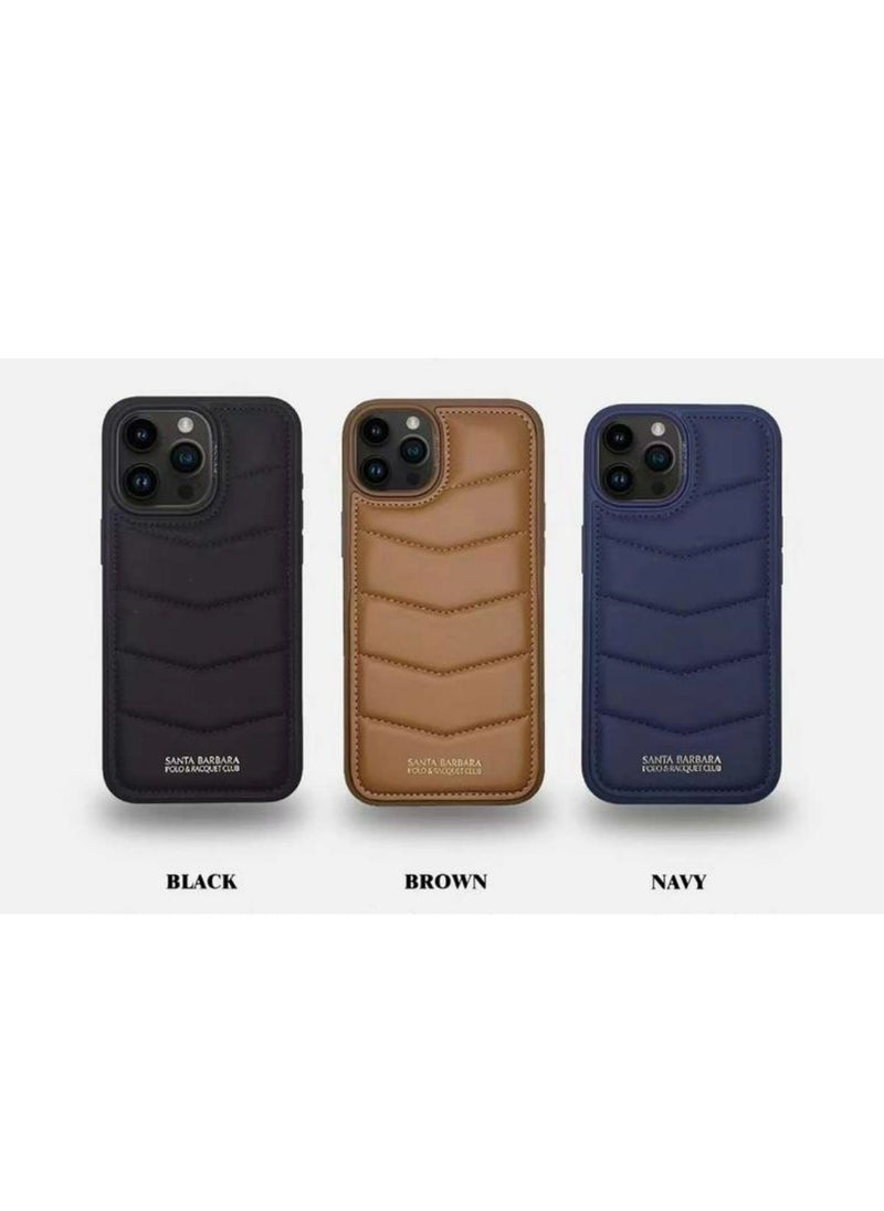SANTA BARBARA POLO & RACQUET CLUB Clyde Series Protective Soft Stand Phone Case Cover Fabric Stitching vertical Flip Phone Case With Credit Card Holder Slot Compatible with iPhone 15 Pro - Black  - Image 5