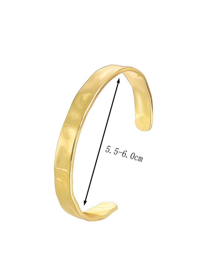 كولودوغو أساور كولودوغو الذهبية للنساء، أساور مطروقة غير منتظمة، أساور عريضة قابلة للتعديل، أساور مفتوحة، أساور ذهبية مزخرفة، مجوهرات عصرية، هدايا - Image 4