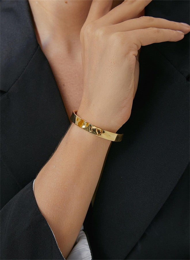 كولودوغو أساور كولودوغو الذهبية للنساء، أساور مطروقة غير منتظمة، أساور عريضة قابلة للتعديل، أساور مفتوحة، أساور ذهبية مزخرفة، مجوهرات عصرية، هدايا - Image 2