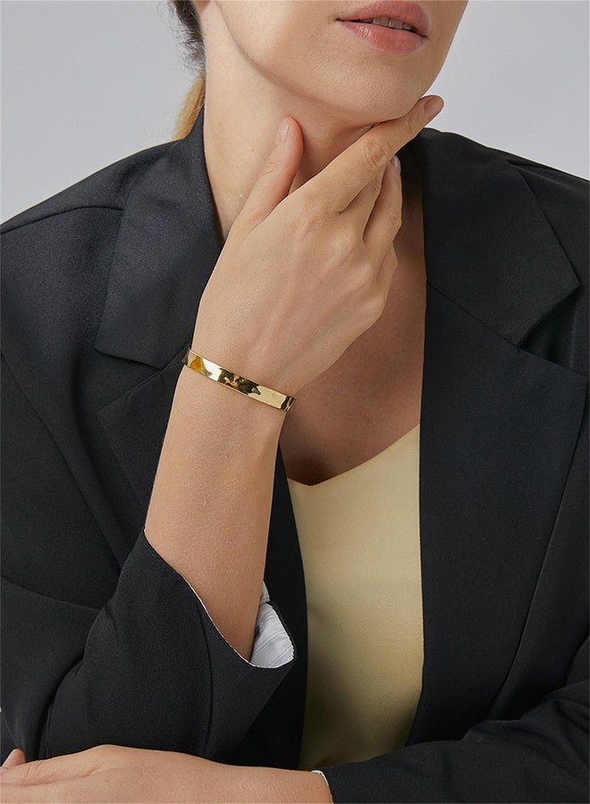 كولودوغو أساور كولودوغو الذهبية للنساء، أساور مطروقة غير منتظمة، أساور عريضة قابلة للتعديل، أساور مفتوحة، أساور ذهبية مزخرفة، مجوهرات عصرية، هدايا - Image 3