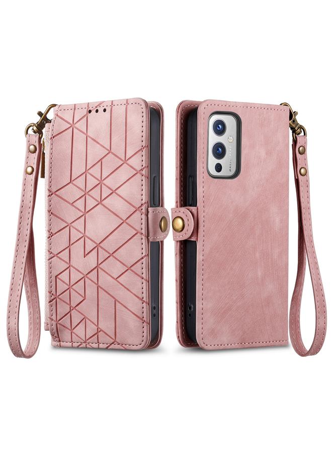 S-TOP Case For OnePlus Nord N300 Geometric Zipper Wallet Side Buckle Leather Phone Case - Image 2