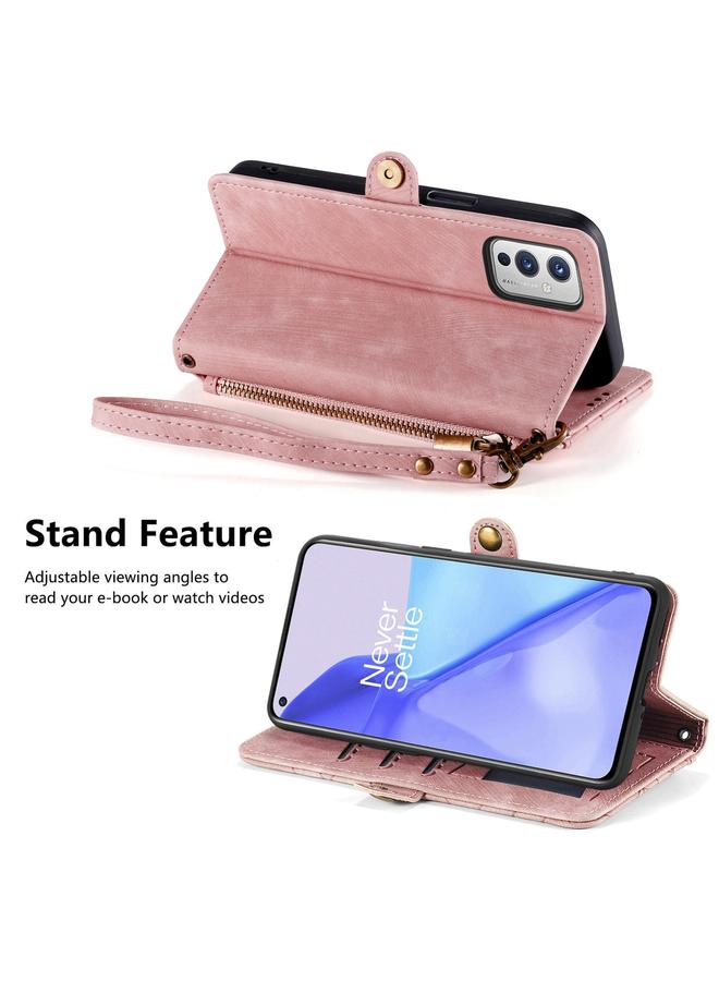 S-TOP Case For OnePlus Nord N300 Geometric Zipper Wallet Side Buckle Leather Phone Case - Image 4