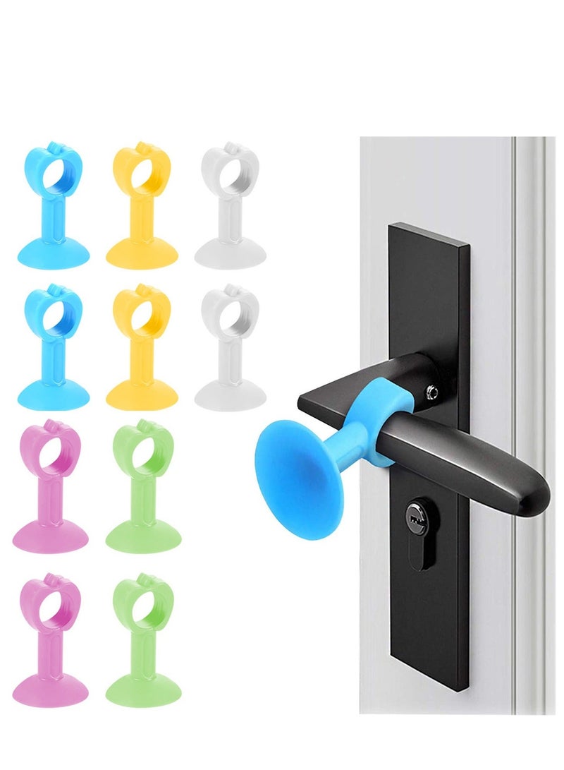 كابتن تيك Silicone Door Stopper Anti Collision Doorknob Stopper Punch-Free Mute Door Suction Handle Knob Protector Silicone Bumper Crash Pads for Protecting The Wall 10 Pieces - Image 1
