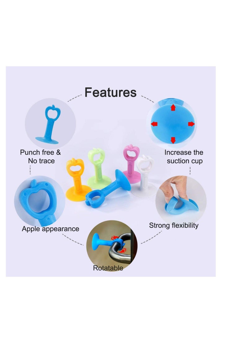 كابتن تيك Silicone Door Stopper Anti Collision Doorknob Stopper Punch-Free Mute Door Suction Handle Knob Protector Silicone Bumper Crash Pads for Protecting The Wall 10 Pieces - Image 4