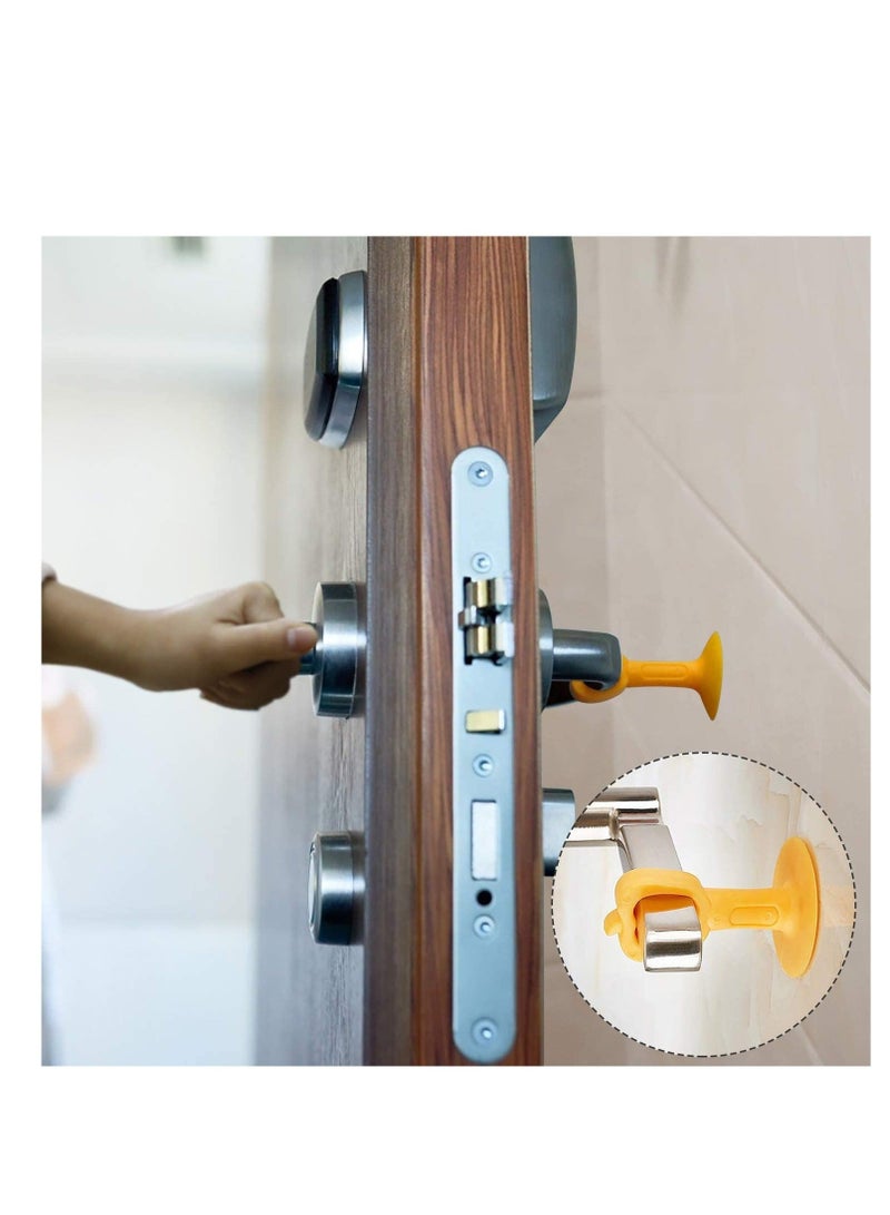 كابتن تيك Silicone Door Stopper Anti Collision Doorknob Stopper Punch-Free Mute Door Suction Handle Knob Protector Silicone Bumper Crash Pads for Protecting The Wall 10 Pieces - Image 2