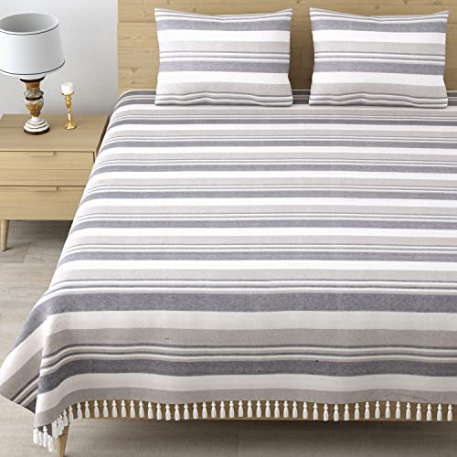 Värde 210 TC Kerala Coarse Bedsheet Cotton | Double Bedsheet with 2 Pillow Covers | Handloom Bedsheets | Double Bedsheet for Summer | 100X108 Inches Bedsheet & 68Cmx43Cm Pillow |Multicolour - Image 2