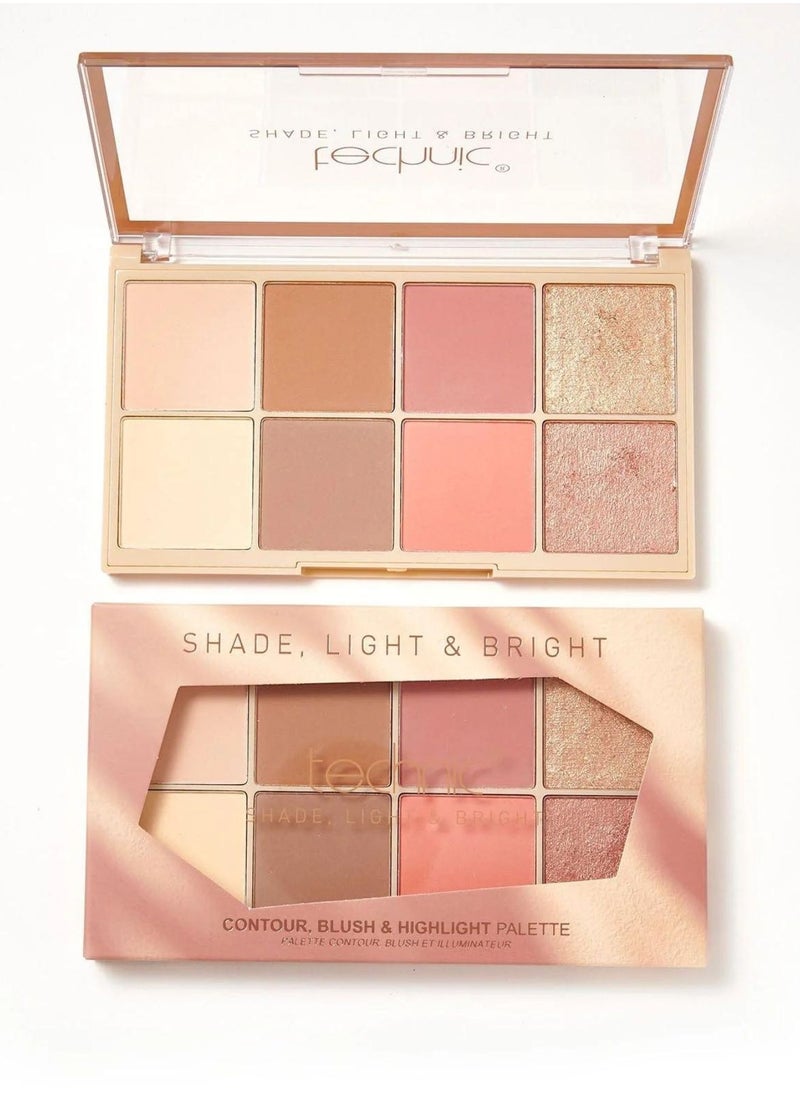 Technic Shade, Light & Bright Contour, Blush and Highlight Palette  - Image 1