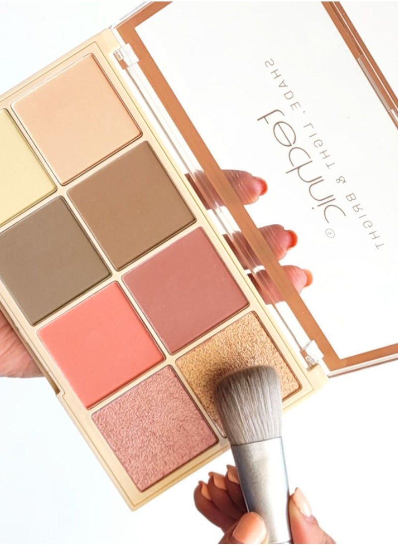 Technic Shade, Light & Bright Contour, Blush and Highlight Palette  - Image 2