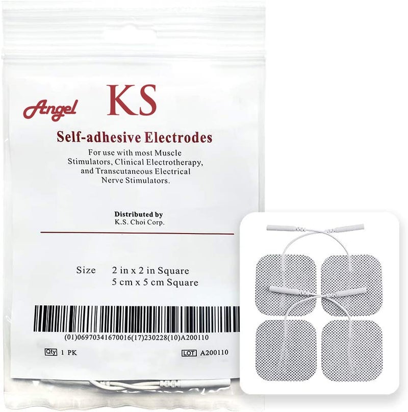 KS Premium TENS/EMS Unit 40 Electrode Pads 2"x2" in. Reusable Self Stick Gel Carbon Electrodes - Image 2