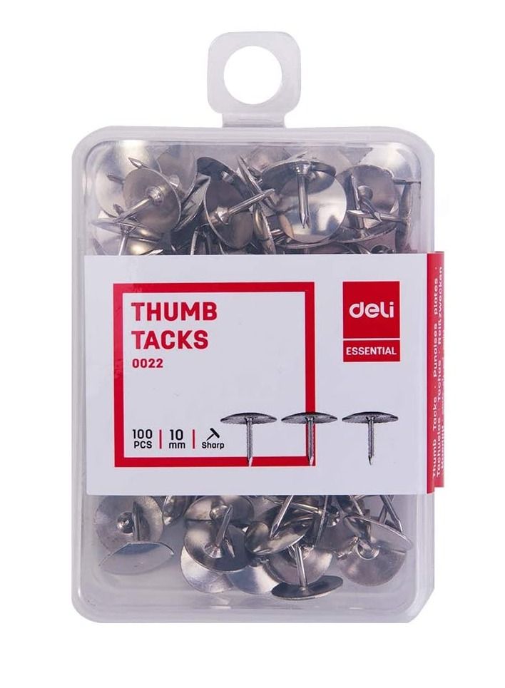 Deli طقم دبابيس تثبيت مكون من قطعتين باللون الفضي - Image 2