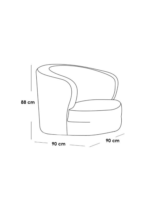 Al Home Boucle Arm Chair 90x90x88 cm - White  - Image 2