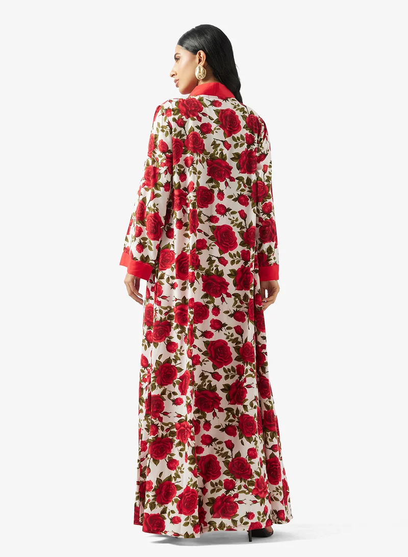 Golden Apple Floral Print 2PCS Set Dress