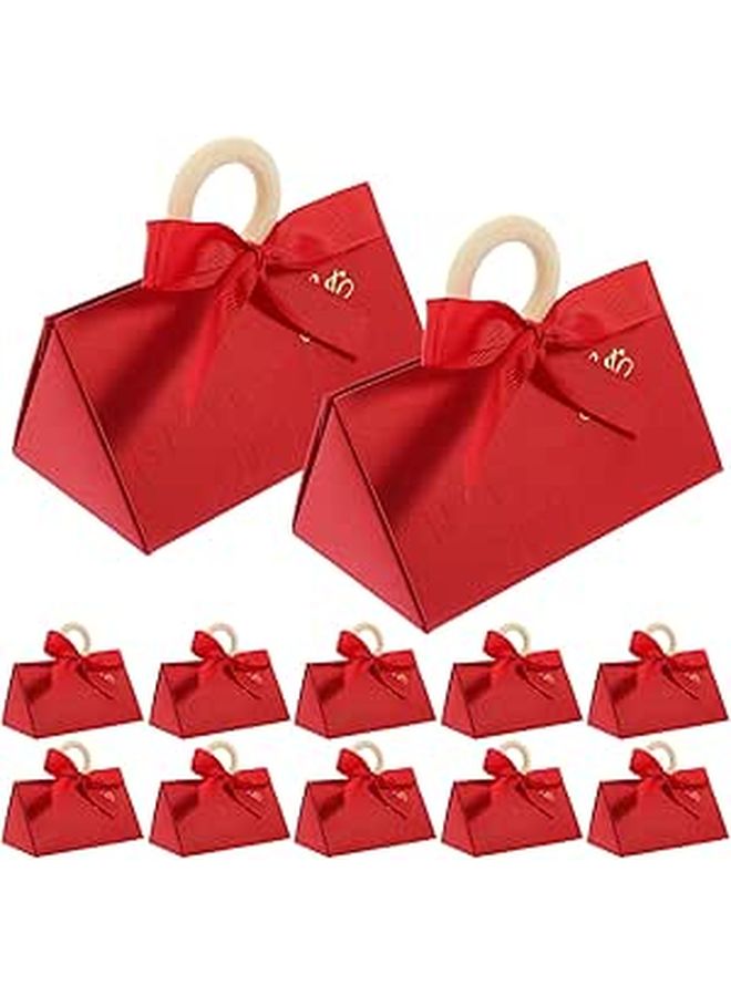 Small Red Triangular Paper Candy Boxes 20pcs For Wedding Valentine Day Favors Packaging - Image 1