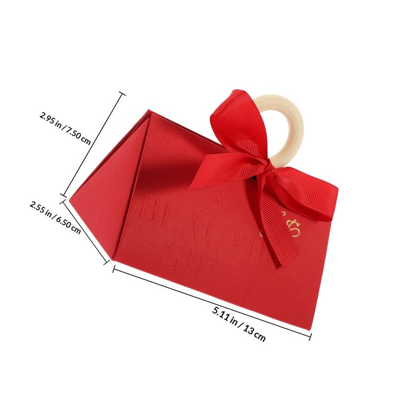 Small Red Triangular Paper Candy Boxes 20pcs For Wedding Valentine Day Favors Packaging - Image 3