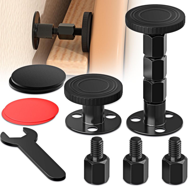 MERDTTES 2Pcs Adjustable Threaded Bed Frame Anti-Shake Tool  Upgraded Headboard Stoppers With Free Furniture Pads  Easy Installation Bedside Anti-Shake Tool For Headboards  Cabinets And Sofas  1.18-4.13In - Image 1