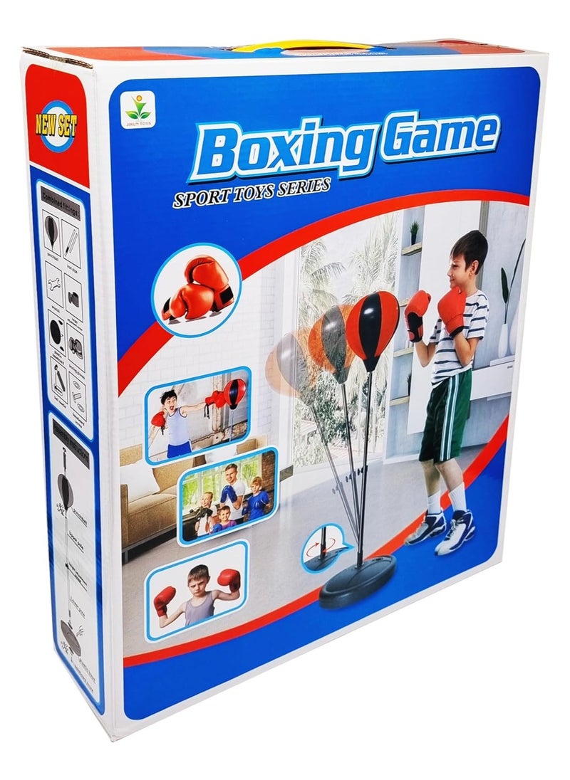 Generic - Adjustable Boxing Speed Ball Stand, 105cm Height, Red and Black Punching Ball, 33cm Base - Image 1