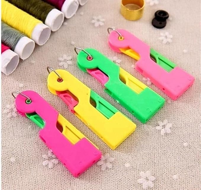 Automatic Needle Threading Device/Plastic Press and Thread Device Tailoring and Sewing Kit Tool Self Needle Threading Tool Pack of (3)