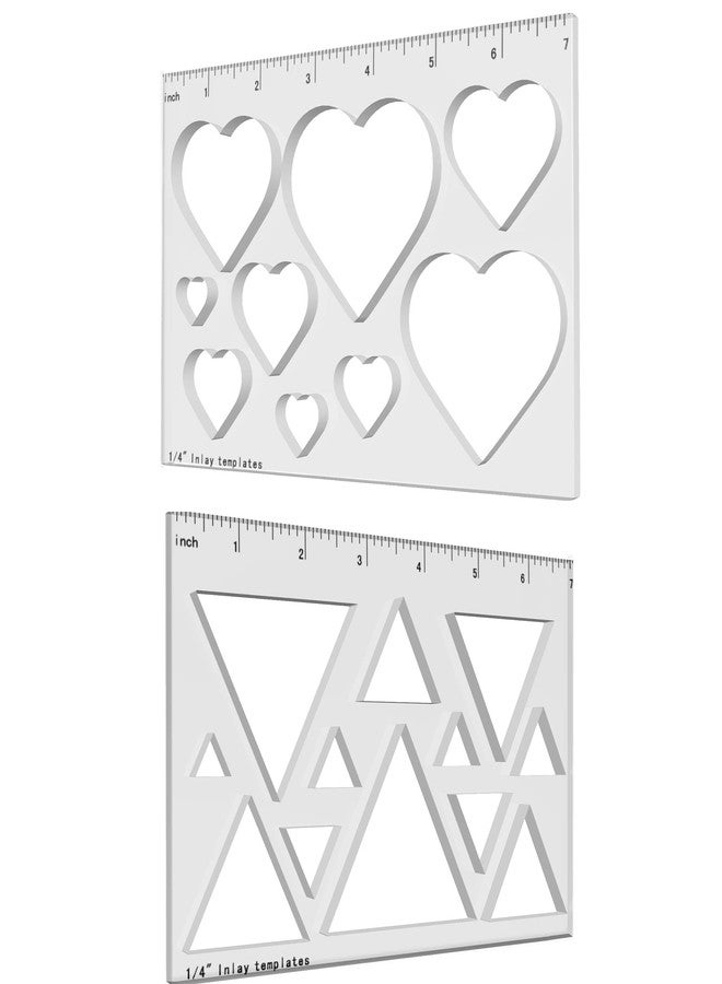 Monliful Pack of 2 Router Templates for Woodworking Router Jig Template Heart Triangle Inlay Templates Set Decorative Templates - Image 1