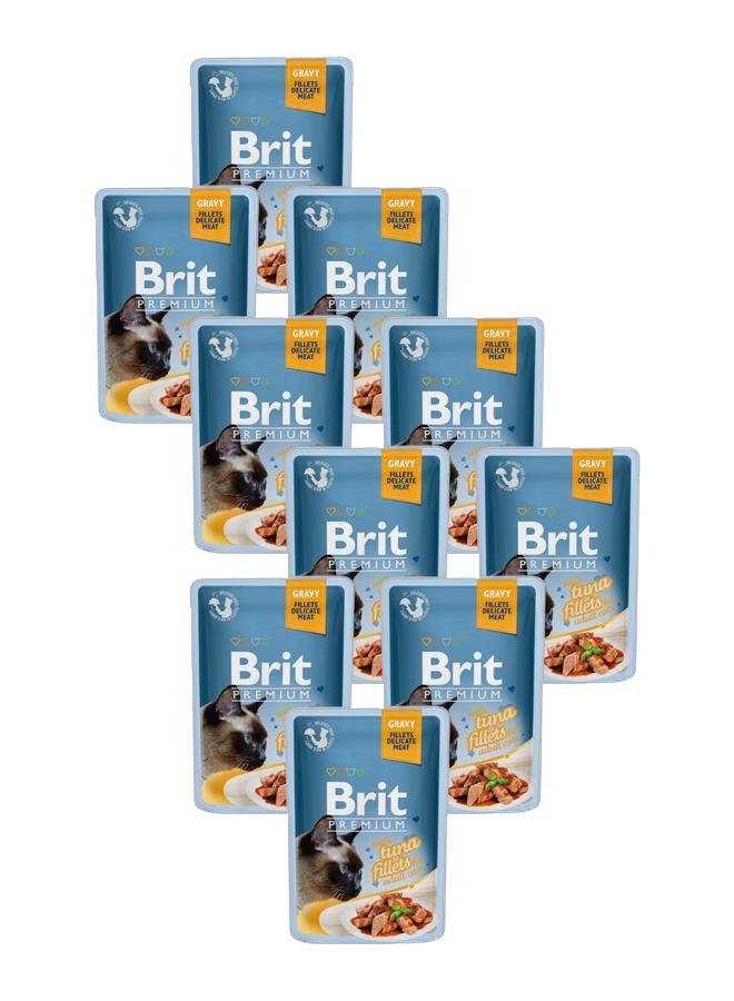 BRIT PREMIUM CAT POUCH 85G TUNA FILLETS Bundle 10 pouches - Image 1