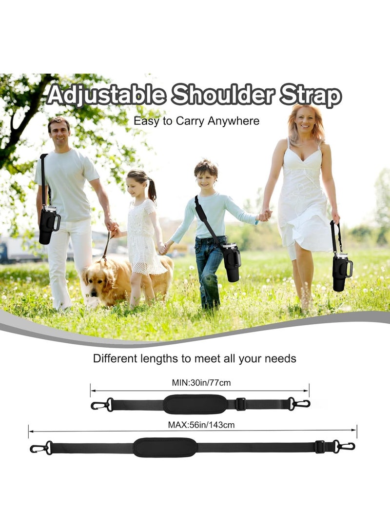 Stanley NEECZS Water Bottle Carrier Bag for Stanley 40 oz Tumbler with Handle,Neoprene Water Bottle Holder Pouch with Strap&Spill Stopper for Stanley Cup Accessories,Bottle Sling for Walking Hiking Camping - Image 5
