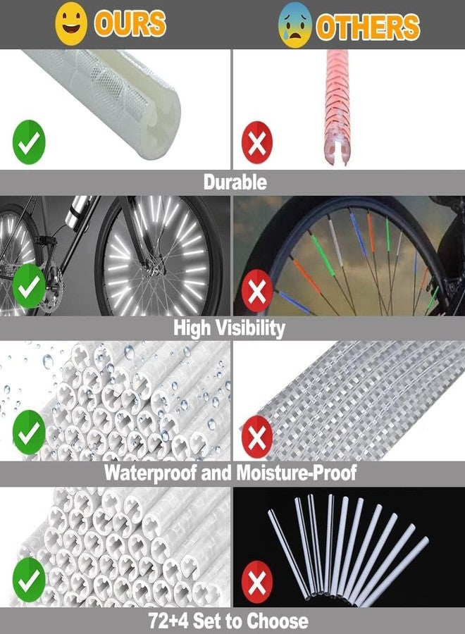 SHOPONIL 12 Pcs Cycling Reflectors, Cycle Light, Cycle Gadgets, Bike Wheel Spoke Reflectors, Universal Bicycle Reflective Clips Warning Spoke Lights Covers - Fit for All Standard Bike - Image 3