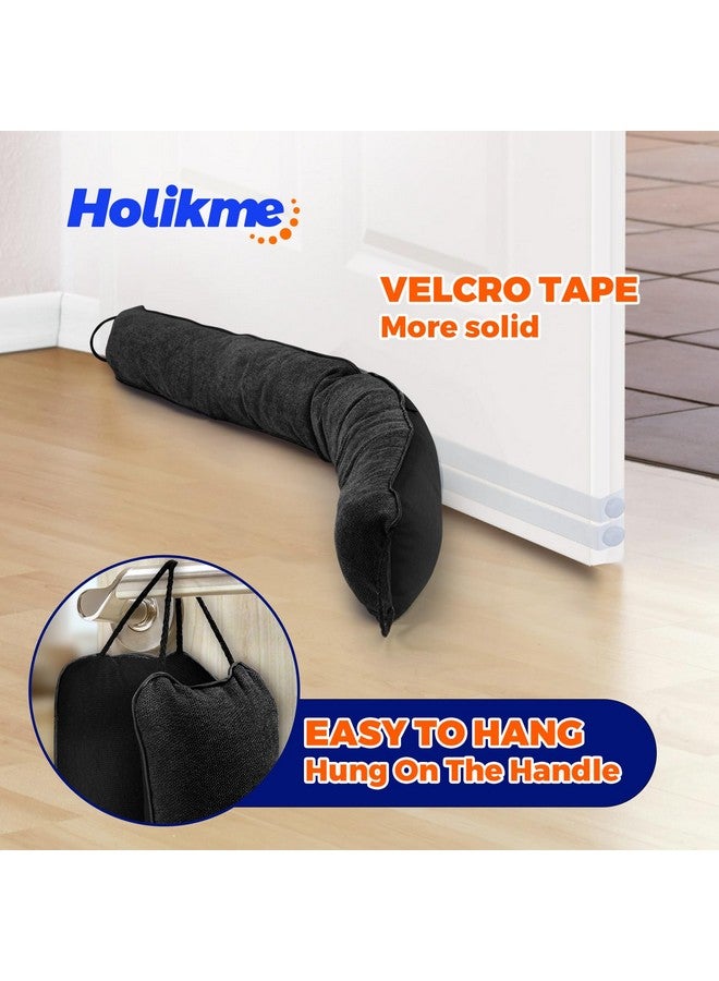 Holikme Holikme Weighted Door Draft Stopper 36inch, Heavy Duty Under Door Draft Blocker Bottom Door Seal Noise and Air, Door Guard Saving Energy, Black  - Image 4