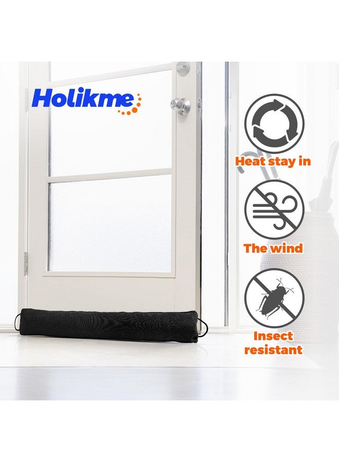 Holikme Holikme Weighted Door Draft Stopper 36inch, Heavy Duty Under Door Draft Blocker Bottom Door Seal Noise and Air, Door Guard Saving Energy, Black  - Image 3