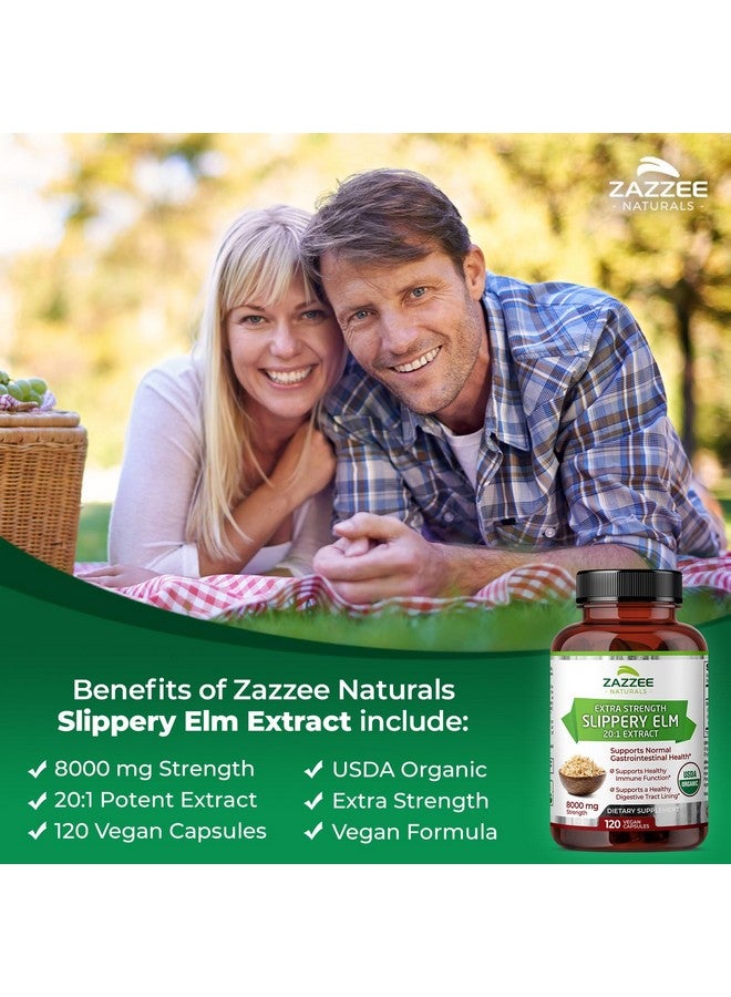 Zazzee USDA Organic Slippery Elm Bark 20:1 Extract, 8000 mg Strength, 120 Vegan Capsules, 4 Month Supply, Standardized, Concentrated 20X Extract, 100% Vegetarian, All-Natural, Non-GMO, Made in the USA - Image 4