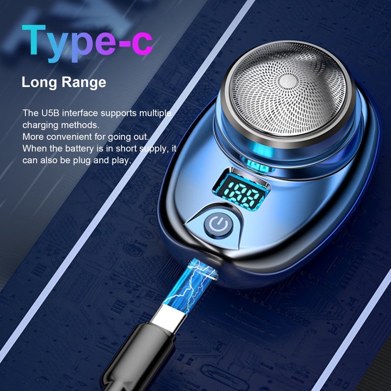 Men's Electric Shaver Portable Beard Trimmer Rechargeable Shaving Razor with Battery Digital Display for Home Daily Travel Trip Use - Image 4