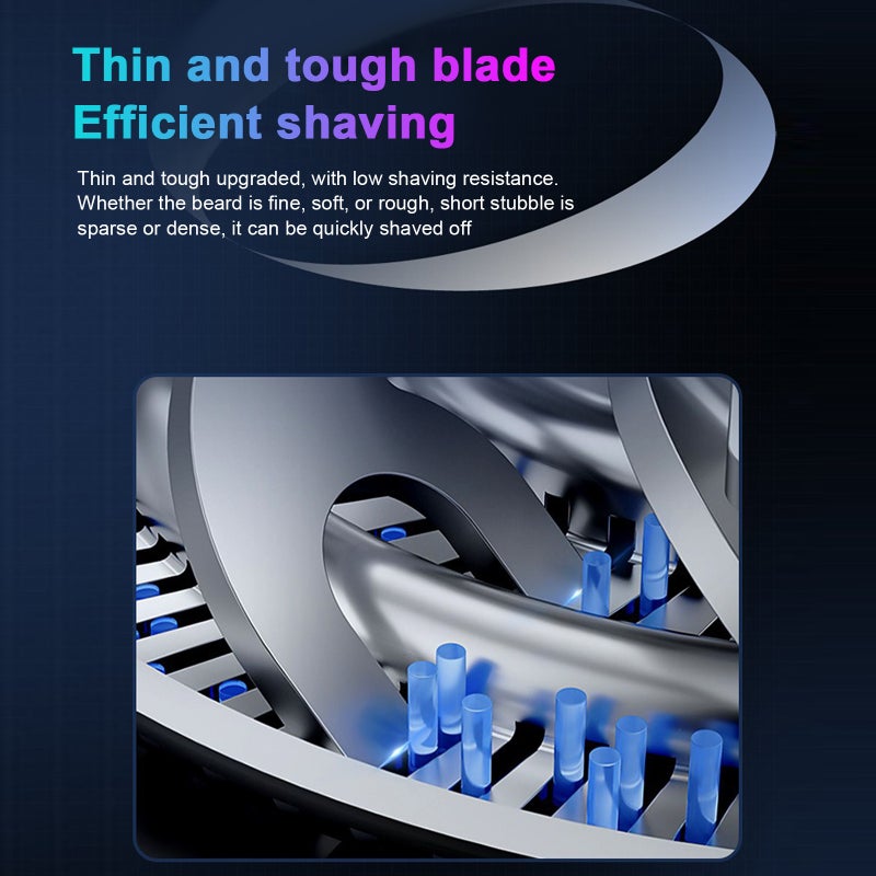 Men's Electric Shaver Portable Beard Trimmer Rechargeable Shaving Razor with Battery Digital Display for Home Daily Travel Trip Use - Image 2