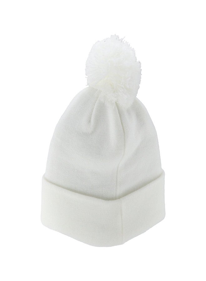 ZHATS Ohio State Buckeyes NCAA Officially Licensed Pom Beanie Patch Switchback White - Image 2