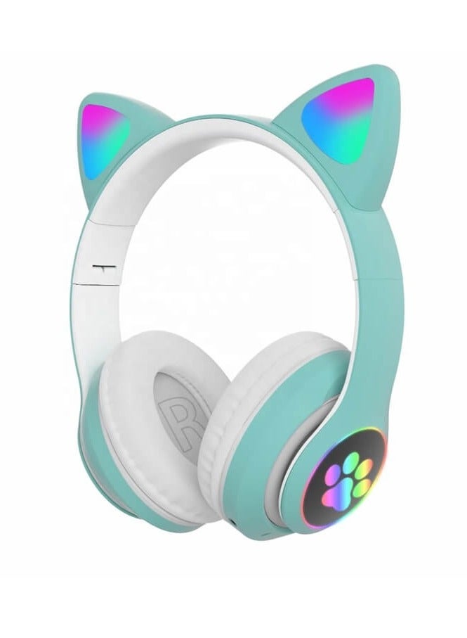 BT5.0 Wireless Cat Ear Headphone With LED Lights