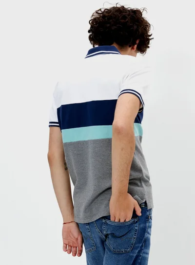 American Eagle Color Block Pique Polo
