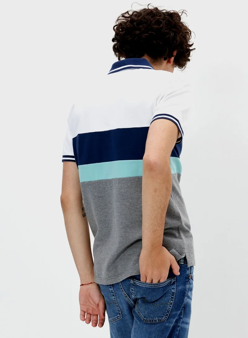 American Eagle Color Block Pique Polo