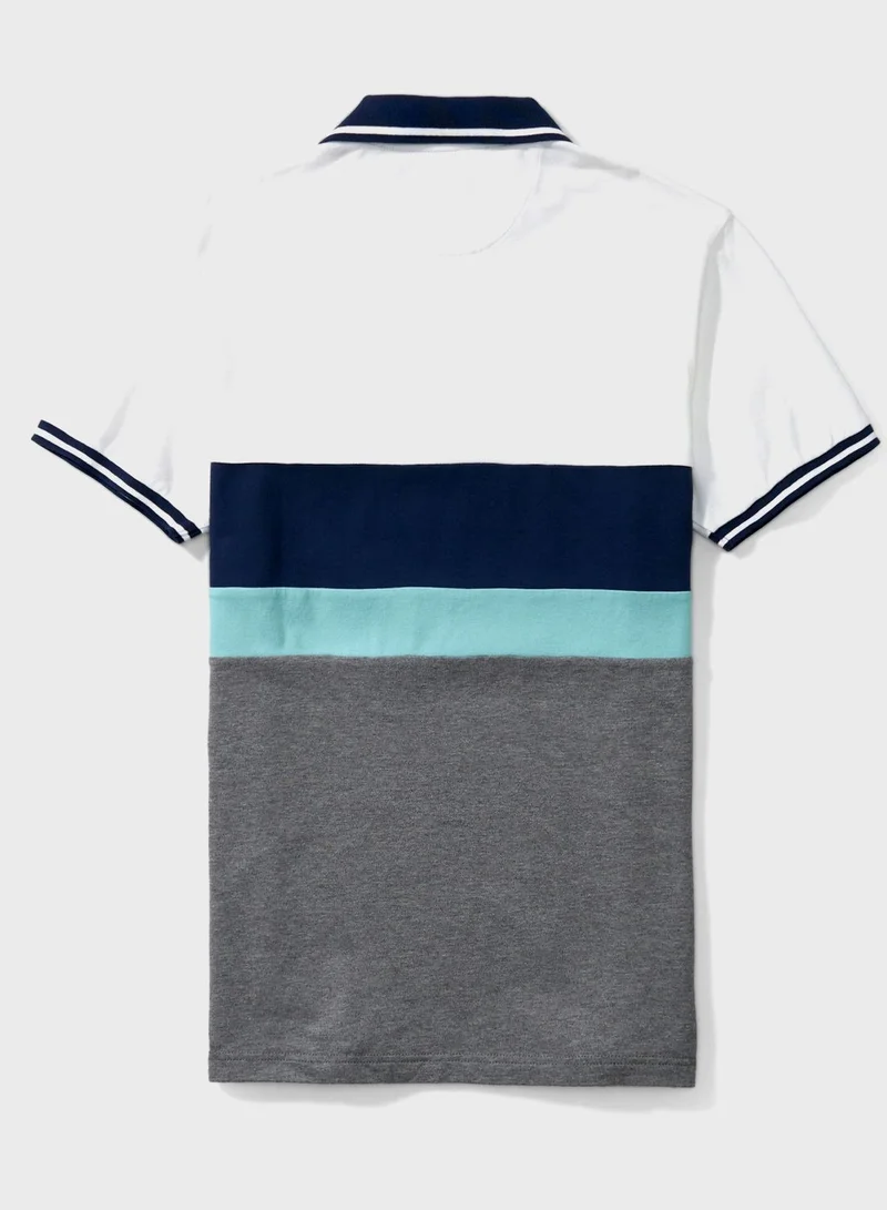 American Eagle Color Block Pique Polo