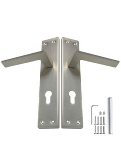 TISMpro Aluminum Mortise Door Plate Handle – Aluminum Lever with Iron Plate – Heavy-Duty, Rust-Resistant, Modern Design – Easy Installation – (TP-7005 MSN)  - Image 1