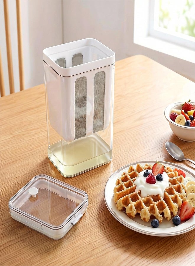 Jowgut Yogurt Strainer, 1800Ml/1.9 Quarts Yogurt Separator Hung Curd Maker with Fine Mesh Bag & Lid, BPA Free Yogurt Maker for Whey Separation, Soybean Milk Fruit Juice Coffee Soup - Image 2