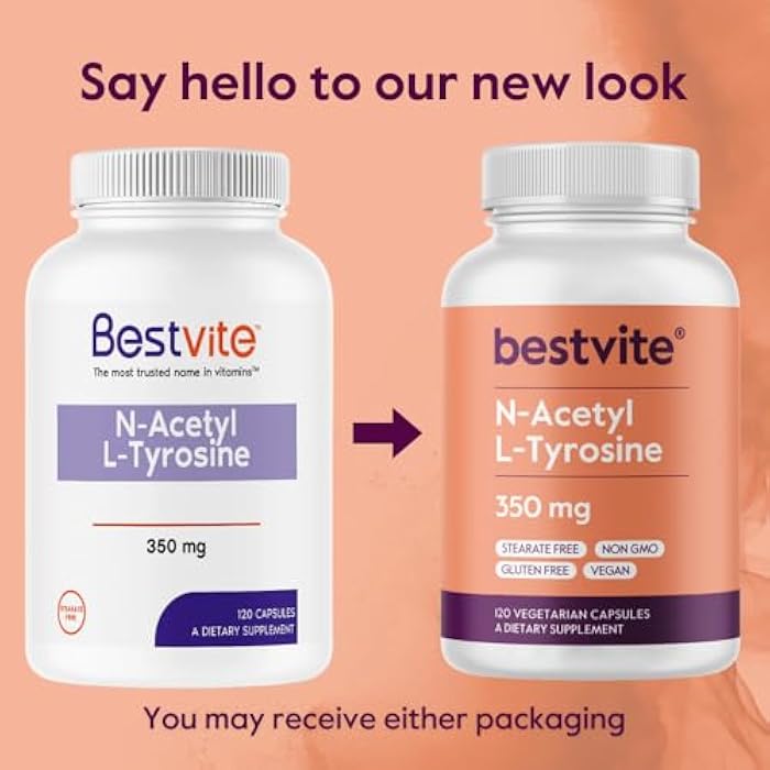 BESTVITE N-Acetyl L-Tyrosine 350mg (NALT) (120 Capsules) - No Stearates - Non GMO - Gluten Free - Image 3
