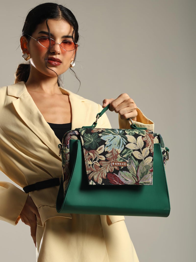 ENSAC Women's Premium Style Cotton Jacquard/Full Sling Shoulder Bag | Ladies Purse Handbag | Special & Luxury Gift - Image 2