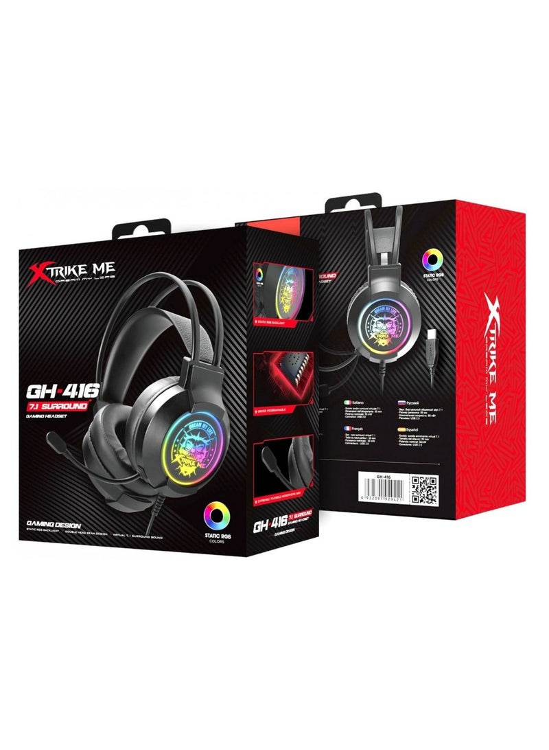 Xtrike Me GH-416 Gaming Headset Black - Image 1