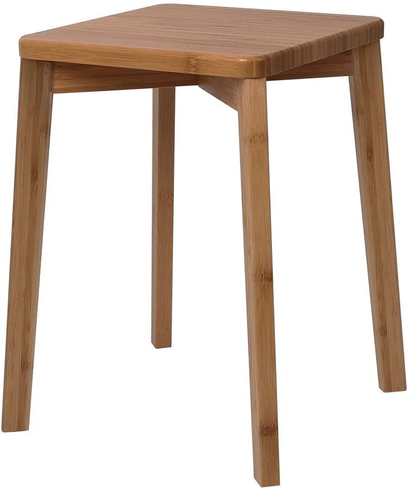 Generic Indian Decor RW399 Vintage Garden Stacking Stool Heavy Solid Wood Hand Polished Dressing Chair Small Stool Teak Wood Stool Makeup Stool for Kitchen Restaurant Party Chair Pub Cafe,Light Brown - Image 1