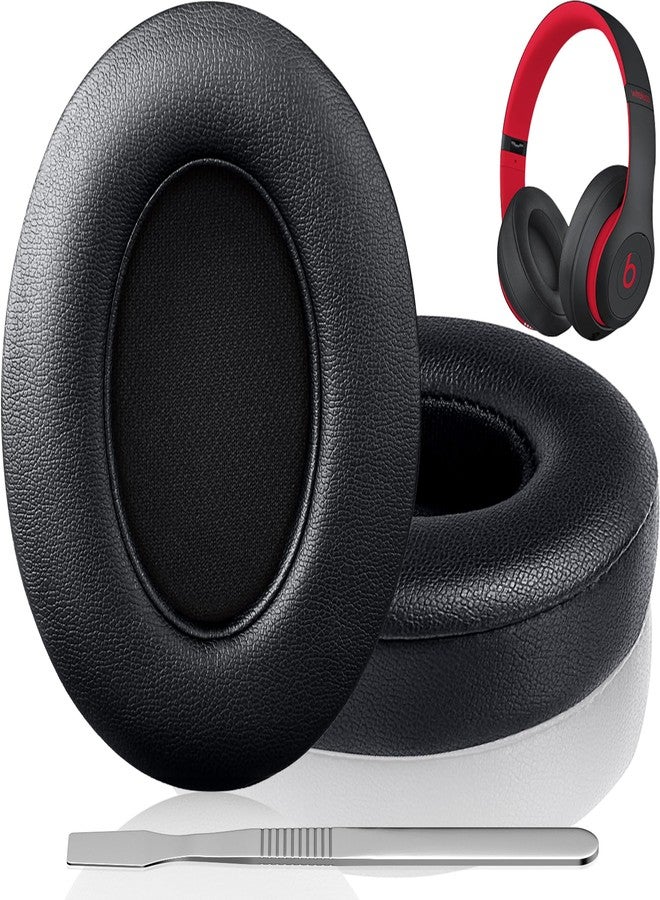 وسادات أذن بديلة من F FEYCH لسماعات Beats Studio 3 و 2 (B0500/ B0501) قطعتان من وسادات الأذن المريحة المصنوعة من إسفنج الذاكرة لعزل الضوضاء (أسود) - Image 1