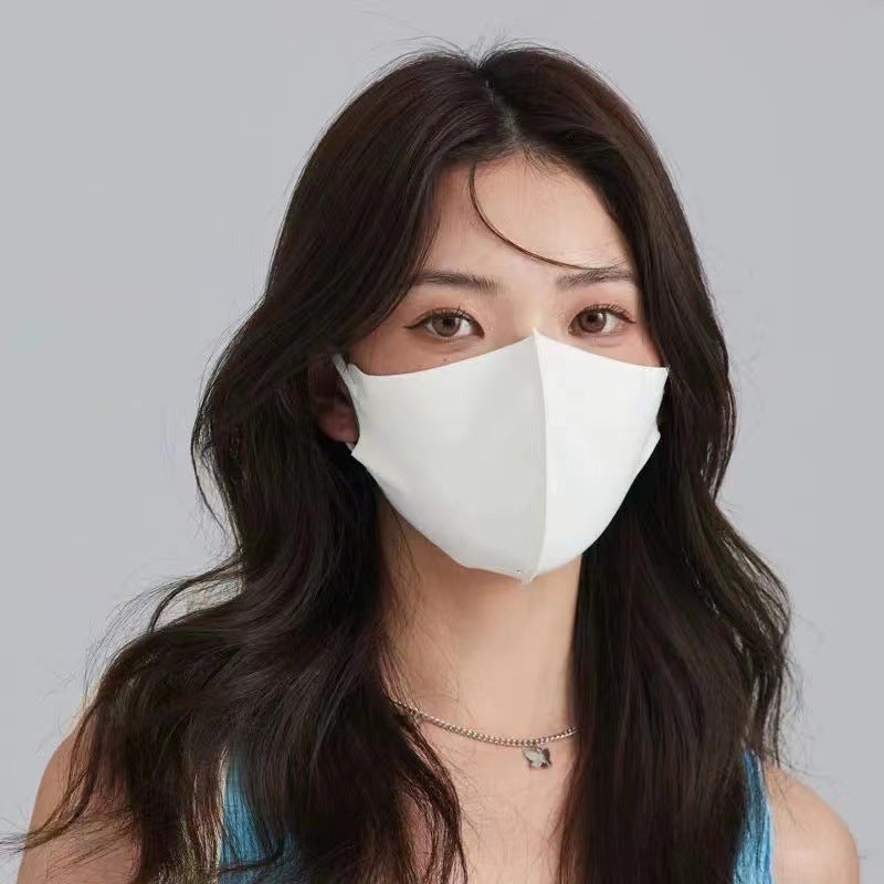 Sunscreen Mask Womens High-value Eye Corner Anti-ultraviolet Sunshade Full Face Mask Ice Silk Summer Thin Breathable Mask A White
