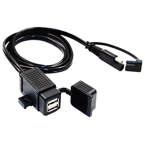 MOTOPOWER MP0609C 3.1Amp Waterproof Motorcycle Dual USB Charger Kit SAE to USB Adapter Cable Phone Tablet GPS Charger - Image 1