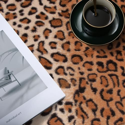 MACEVIA Leopard Rug Cheetah Print Rugs Western Decor for Living Room Bedroom Faux Animal Area Carpet Non-Slip 59" L x 47.2" W(4.9ft x 3.9ft) - Image 3