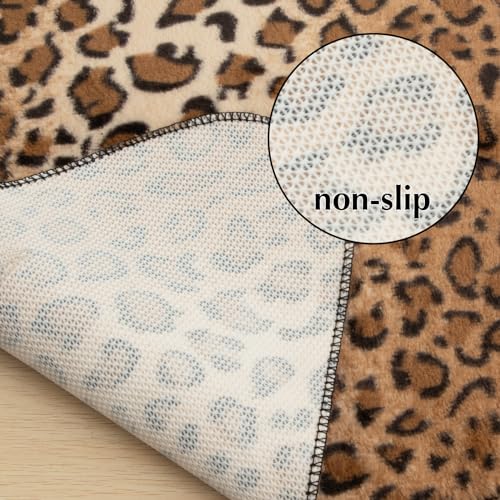 MACEVIA Leopard Rug Cheetah Print Rugs Western Decor for Living Room Bedroom Faux Animal Area Carpet Non-Slip 59" L x 47.2" W(4.9ft x 3.9ft) - Image 4