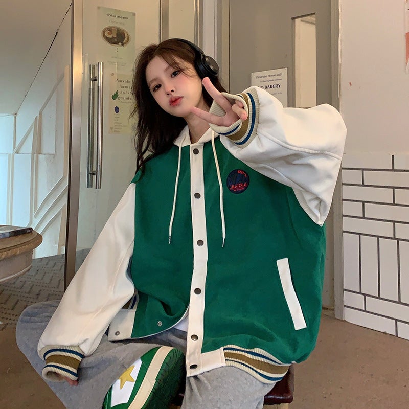 American Baseball Suit Jacket Girl Spring and Autumn 2023 New Casual Junior High School High School Student Loose Retro Jacket - Image 4